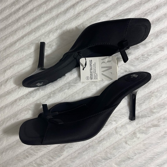 ☆Zara Women’s Black Bow Kitten Heels☆ - Picture 8 of 9